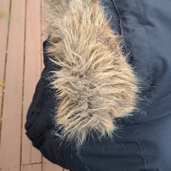 Timberland Hooded Parka Mens LXL/TG Fleece Lined Faux Hood Zip Jacket Coat Black - Picture 14 of 15